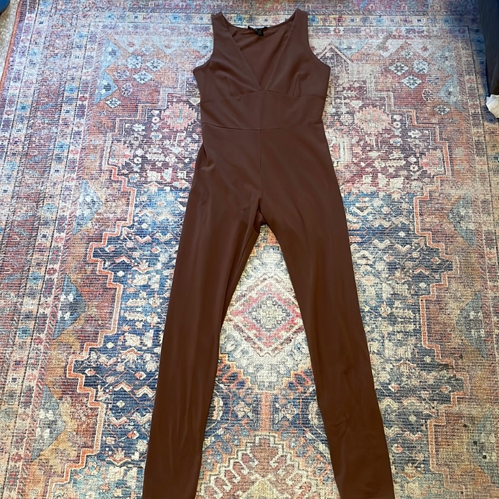 forever 21 brown jumpsuit